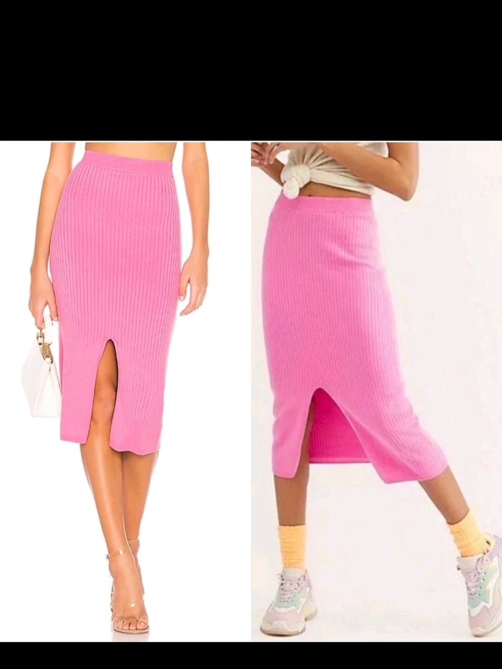 Free People Skyline Ribbed Midi Skirt
